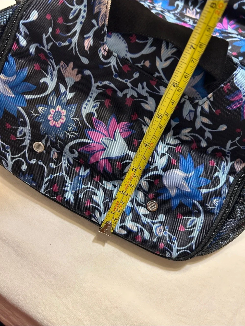 Vera Bradley Black Floral Backpack with Blue & Pink Accents